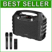 Powerful Bluetooth Karaoke Machine with UHF Mics - Ideal for Parties & Teaching