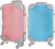 PACKOVE 2pcs Mini Rolling Trolley Case Luggage Storage Box for Wedding Birthday and Makeup Multiuse Miniature Suitcase for and Lash Organizer
