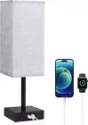 Bedside Table Lamp with USB Ports - Touch Control Lamp for Bedroom with USB C+A
