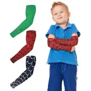 Arm Sleeves for Kids,3 Pairs Compression Arm Sleeve for Black,green,red