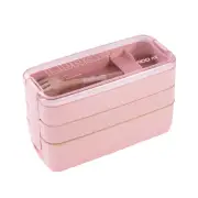 Removable Dividers Lunch Box Large Capacity 3-layer Bento Set with Fork Spoon