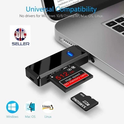 Micro SD - SDHC - TF High Speed Memory Card Reader TO USB 2.0 ADAPTER 2 in 1