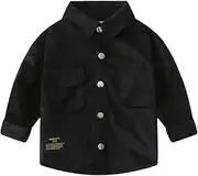 [Meufam] Boys Long Sleeve Shirts: Snap Button Up Toddler Boy Shirt, Roll-Up Sleeves Boys Dress Shirts, Boys Linen Shirt