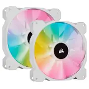 Corsair iCUE SP140 RGB ELITE White 140mm PWM Fan - 2 Pack + Lighting Node CORE