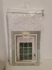 New! North Crest Home 60"x14" Mandy-ONE Scalloped Valance White