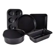 Baking Pans 5-Piece Nonstick Bakeware Set with Muffin Pan, Round/Square Cake ...