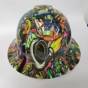 full brim hard hat custom hydro dipped IN TURBO STICKER BOMB VENTED NEW