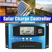 100A MPPT Solar Charge Controller LCD Dual USB Auto Cell Panel Charger Regulator