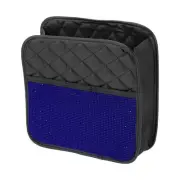 Car Trash Can Hanging Front Rear Seats Faux Leather Trash Bin Blue Black 1 Pcs