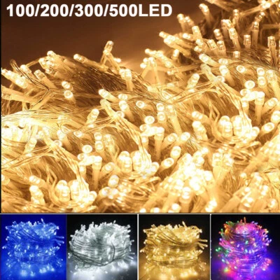 100-500 LED String Fairy Lights AU PLUG IN Solar Christmas Tree Outdoor Decor AU