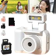 Retroscope Mini Camera, Retro Snap Camera, Retrosnap Mini Camera, Mini Retro Camera, Tiny Nostalgic Camera, Mini Camera Keychain, Retros cope Camera with LED Flash Light (16G,White)