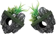 Toddmomy 2pcs Floating Rocks for Aquarium: Realistic Resin Turtle Floating Rock for Interactive Fish Tank Toy Terrarium Habitat Decor