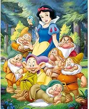 (41cm x 30cm , Snow White) - DIY 5D Diamond Painting Paint by Numbers Kits for Adult and Kids,Snow White Round Full Drill Crystal Rhinestone Embroidery Cross Stitch Arts Craft Canvas Supply for Home Wall Decor(41cm x 30cm )