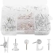 AIMALL 200 Pieces/Box of Office Cork Board Accessories Giant I-pin Clip Pushpin Bulletin Board Push Pin Thumb Push Pin