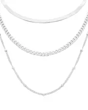 ADORNIA Stainless Steel Layered Chain Necklace