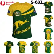 Mens Australian Flag T-Shirt Australia Day Aussie Souvenir Short Sleeve Tee Tops