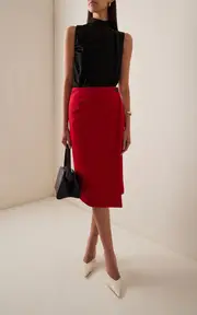 [Marie Adam-Leenaerdt] Reversible Wool Midi Skirt