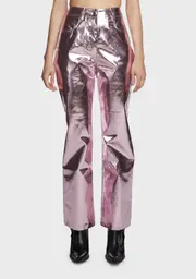 [AMYLYNN] Lupe Metallic Trousers - Pale Pink