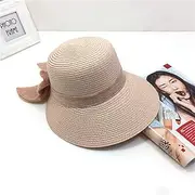 [huangpeng] Lady Straw Hat Summer Beach Sunshade Hat Outdoor Sunbattha Grass Knitting Butterfly Peaches