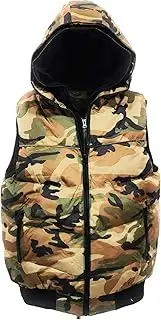 [fratelliditalia.org] Sleeveless Vest Camouflage Hood Waterproof Mens Padded Quilted Vest