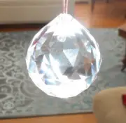 Crystal prism faceted Ball Sphere Suncatcher hole for hanging 1 1/2" 40mm