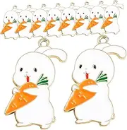 [UTHCLO] Easter Charm Bracelet Kit 10pcs Rabbit Carrot Charms Jewelry Making Supplies Diy Kit