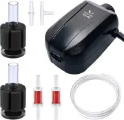Uniclife Aquarium Air Pump Adjustable 4 LPM 2 Outlets Oxygen Pump with Accessori