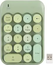 Wireless Number Pads, 18 Keys Numeric Keypad Numpad 2.4G Mini Portable Silent Number Pad USB Receiver Financial Accounting Keyboard Extensions for Laptop Desktop (Dream Green)