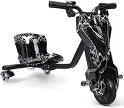 yoakaiax Drift Trike, Big Wheel Drifting Tricycle for Ages 8+with Strong Steel Frame, Kids Ride on Tricycles with Adjustable Seat, Ride-On Toy for Boys and Girls Black for Christmas Birthday Gift US