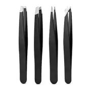 Tweezers Set High Precision Stainless Steel Eyebrow Tweezer for Facial Hair 4Pcs