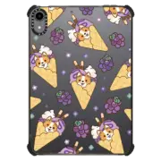 iPad mini (6th gen) iPad Impact Case Cute Corgi Waffle Cone with Grape Taro Ice Cream & Macaron with Chocolate Stick - Kawaii Dog Anime Puppy with Sweet Food & Blue Fruit