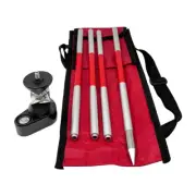 NEW SILVER MINI 360 DEGREE PRISM SURVEY+4 POLES WITH SOFT BAG + A BUBBLE