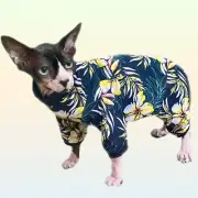 Hawaiian Print Cat Romper Catsuit Pyjamas Sphynx Jumper Jumpsuit Devon Rex Coat