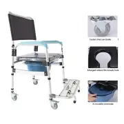 Aluminium Alloy Toilet Seat Foldable Elderly Mobile Transport Commode Seat
