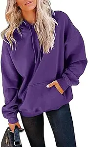 [Yuccalley] Women's Long Sleeve Fashion Pocket Hoodies Casual Pullover Tops