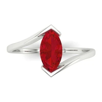 1Ct Marquise Cut Pink Tourmaline Gold Solitaire Designer Promise Statement Ring