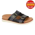 Cipriata Tiberia Womens Slip On Buckle Designer Slides Mule Sandals Black