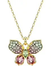 [Swarovski] Mixed Cuts Pave Metal Finish Butterfly Idyllia Pendant in Multi