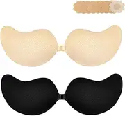 [Apriddeo] 2024 Newest Upgraded Sticky Strapless Bra Invisible Push up Self Adhesive Backless Breast Lift Reusable Bras