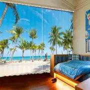 Coconut Groves By The Sea 3D Blockout Photo Print Curtain Fabric Curtains Window