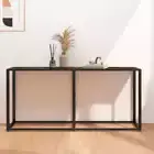 vidaXL Console Table Black Marble 160x35x75.5cm Tempered Glass HEE