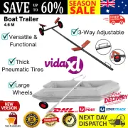 4.6M Boat Trailer Outdoor Launching Trolley Dinghy Inflatable Wheels Tool Vidaxl
