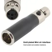 2x Mini XLR 3pin Male To Mini XLR 4pin Female Zinc Alloy Casing Audio Adapte Fit