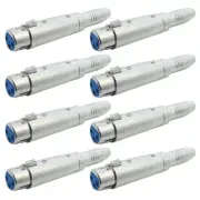 8 Pcs XLR 3 Pin Female to 1/4" 6.35mm Stereo Female Adapter Converter Connector