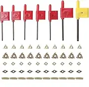 64pcs / Set 12mm Shank Lathe Turning Tool Holder, There are 50pcs Carbide DCMT CCMT MGMN ER IR Including T8 Wrench Turning Tool