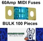 100 x 60A MIDI Fuses ANS 60Amp Fuses 41mm x 12mm 4wd Caravan Fuses 100pcs