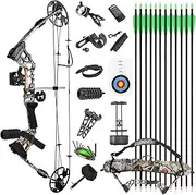 Compound Bow Kit for Adult and Beginner,Hunting Bow Archery Set with Alll Accessory,Draw Weight 20-70 Lbs, Right & Left Hand for Hunting Fishing Target Shooting