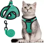 Cat Harness and Leash Set for Walking Escape Proof, Kitten Adjustable Small Larg
