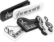 MINAOLULUS 6pcs Cute Music Note Erasers for Portable School Supplies Classroom Rewards Fun Drawing Activities Design for Back to School and Music Studies