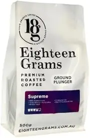 18 Grams Supreme Ground Plunger Coffee – Exotic & Rich Arabica Blend, 1kg